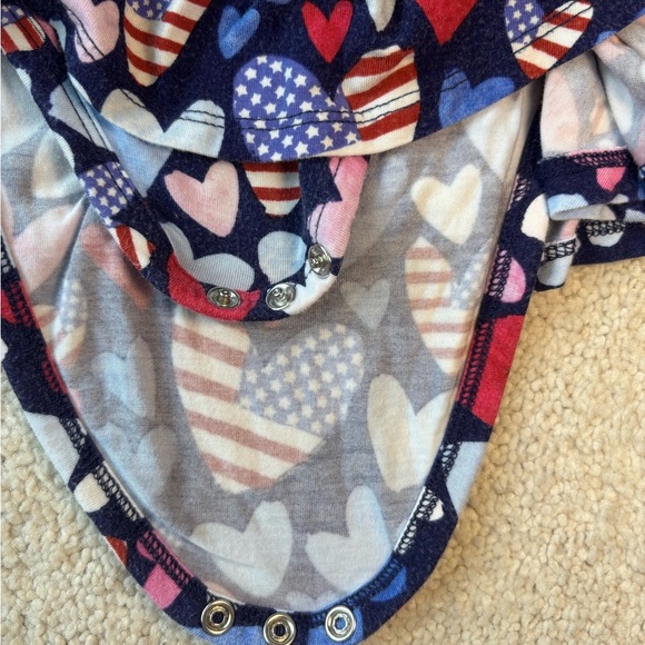 Posh Peanut Patriotic Hearts short sleeve twirl bodysuit dress size 18-24m - Picture 3 of 6